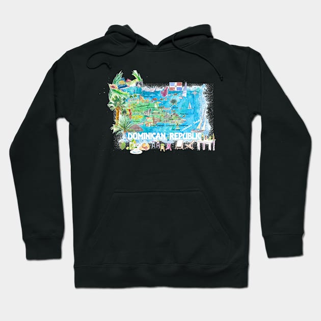 Dominican_Republic_ Illustrated_ Travel_ Map_ with_ Roads_ and_ HighlightsS Hoodie by artshop77